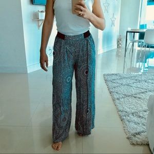 Navy and white palazzo pants